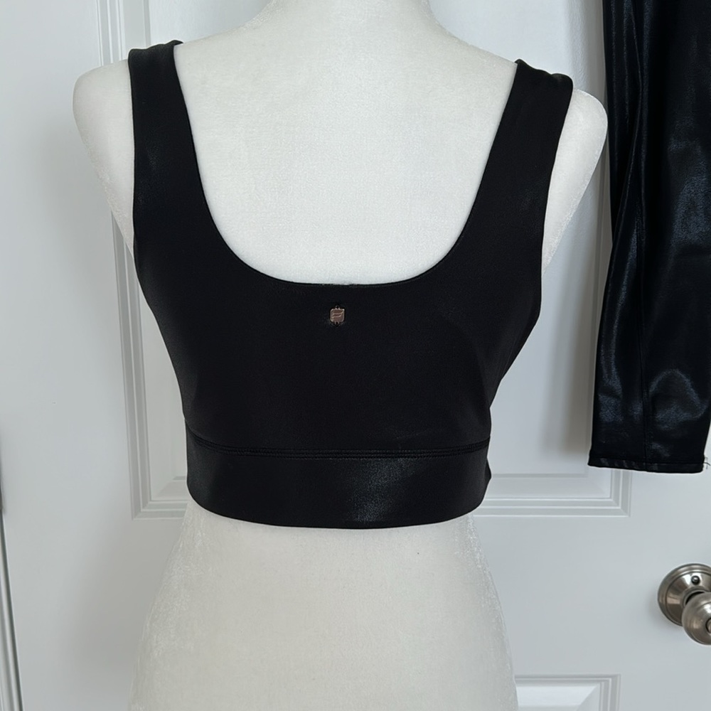 Fabletics Bra Tank Top Faux Leather Size Large - Picture 2 of 6